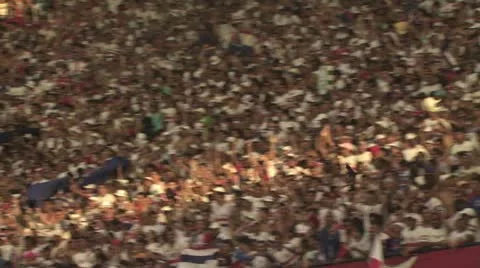 Soccer Fans Jumping Up And Down And Waving 2 스톡 동영상 19165486