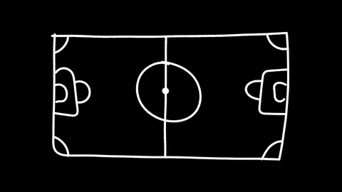 Soccer Field animation - Drawing The Lines. 4K motion animation. Doodle Frame By Video stock 280118486
