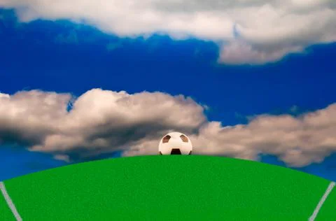 Soccer field with a ball Stock Illustration