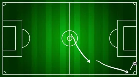 Soccer field with the ball rolling around Stock Footage 10600089