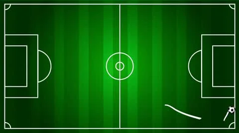 Soccer field with the ball rolling around Stock Footage 10600146