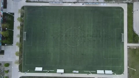 Soccer Field Drone Stock Footage
