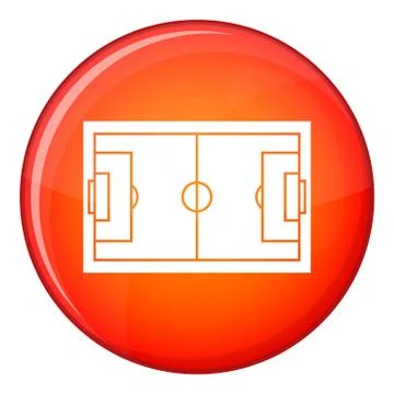Soccer field icon, flat style Stock Illustration