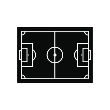 Soccer field layout black simple icon Stock Illustration