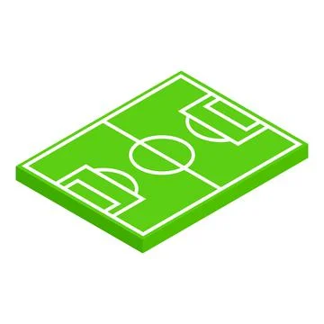 Soccer field layout isometric 3d icon Stock Illustration