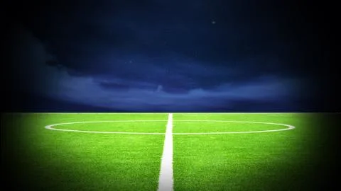 Soccer field night Stock Illustration