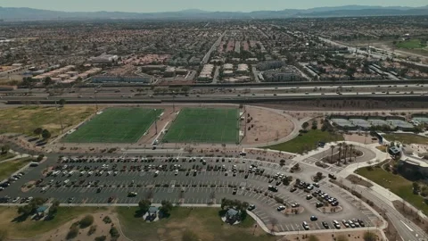 Soccer field overhead Stock Footage 282738811
