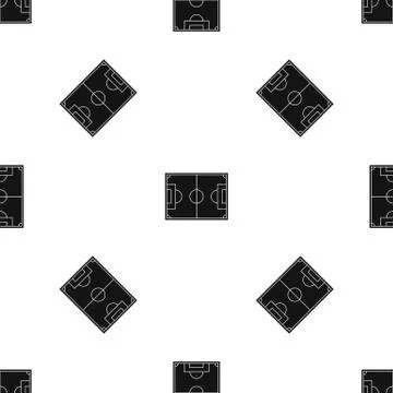 Soccer field pattern seamless black Stock Illustration