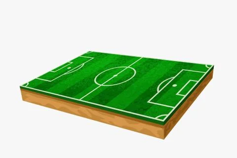 Soccer field perspective view isolated Stock Illustration