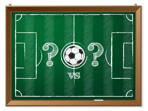 Soccer field with question mark vs question mark Stock Illustration