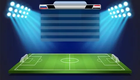 Soccer field with scoreboard Stock Illustration