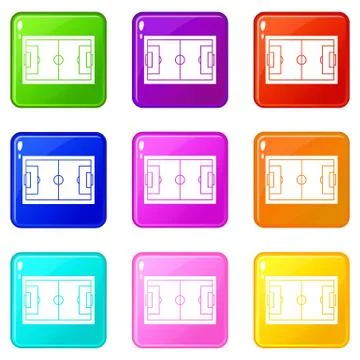 Soccer field set 9 Stock Illustration