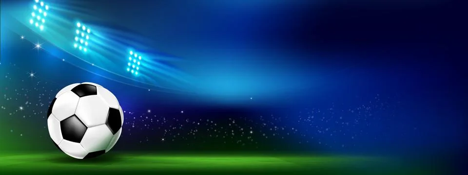 Soccer field with stadium with match programs chart Stock Illustration