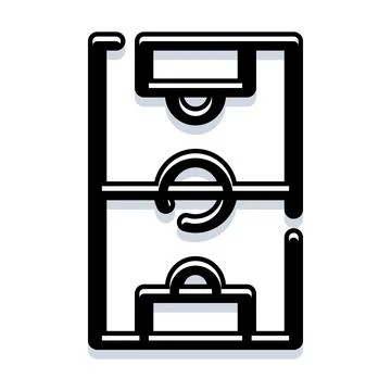 Soccer field strategy game plan icon Illustration