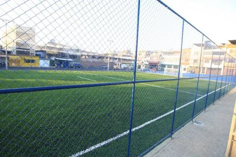  soccer field with synthetic grass Itabuna, bahia, brazl - july 10, 2022: ... Stock Photos