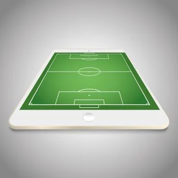 Soccer field on tablet screen Stock Illustration