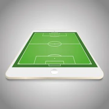 Soccer field on tablet screen Stock Illustration