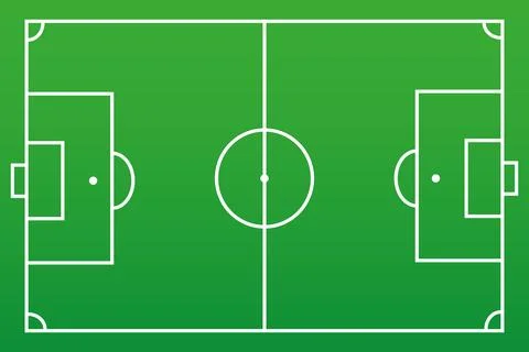 Soccer field top view, vector illustration. Stock Illustration