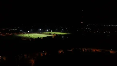 Soccer Fields at Night Stock Footage 75692078