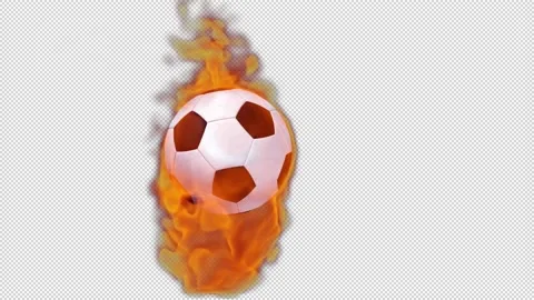 Soccer Fireball Alpha Channel Video stock 145146575