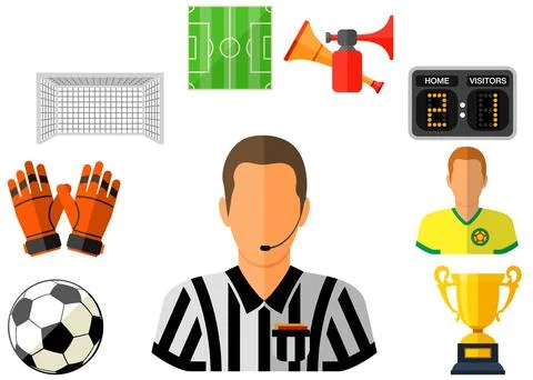 Soccer Flat Icon Concept Stock Illustration