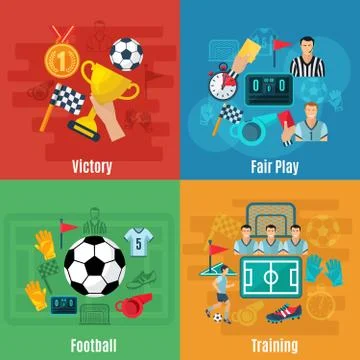 Soccer Flat Set Illustration
