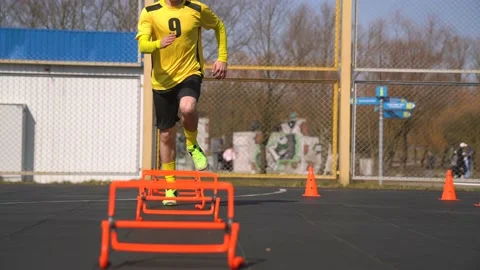 Soccer Flex. Exercise To Strengthen The Abdominal Muscles. A Football Player Stock Footage 152081845