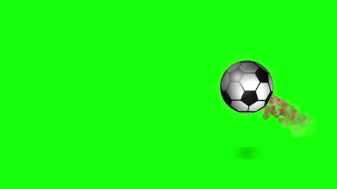 Soccer Flying on Green Screen Chroma Key Background Stock Footage 336959849