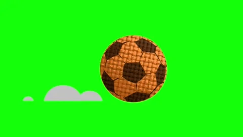 Soccer Flying on Green Screen Chroma Key Background Stock Footage 339327876