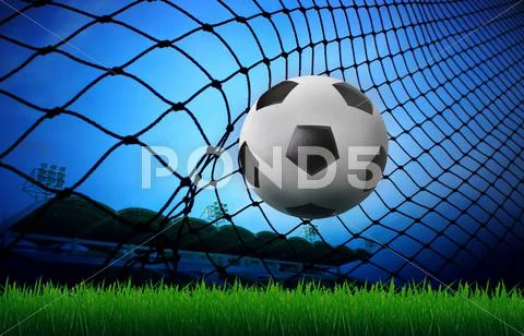 Soccer football and stadium use for sport theme Stock Photos