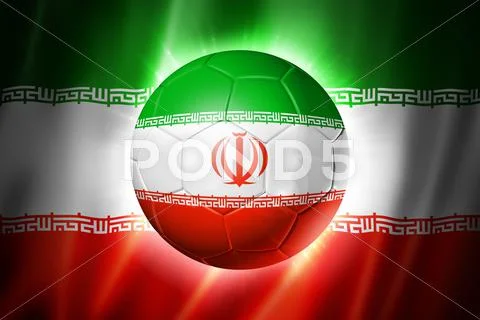 Soccer football ball with iran flag Stock Illustration