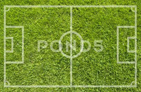 Soccer football on grass field Stock Illustration