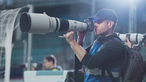 Soccer Football Stadium Photographers Stock Video Pond5