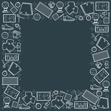 Soccer frame white outline Stock Illustration