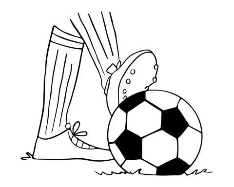 Soccer game in doodle style, image isolated on white background Stock Illustration