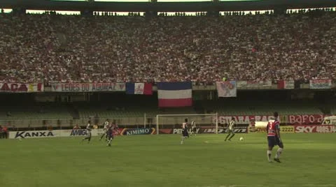 Soccer Game In The Forefront: Fans In The Background 2 스톡 동영상 19167641