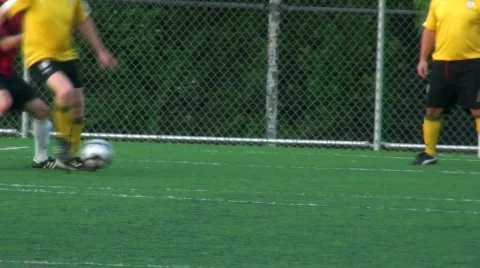 Soccer game long pass - HD Stock Footage 511604