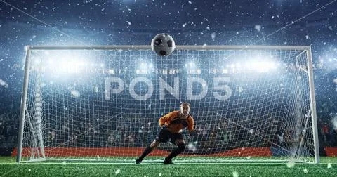 Soccer game moment Stock Photos
