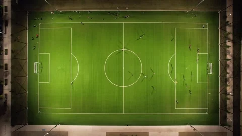 Soccer game overhead Stock Footage 240222185