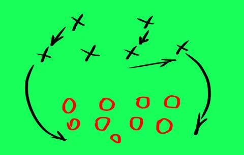 Soccer game strategy on a board Stock Illustration