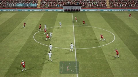 Soccer Gameplay. Animated Fake 3d Video Game. Stock Footage
