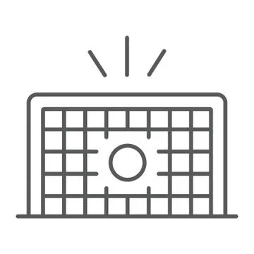 Soccer gate thin line icon, football and sport, goal sign, vector graphics, a Stock Illustration