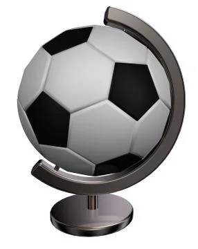 Soccer globe on white background - 3d illustration Stock Illustration