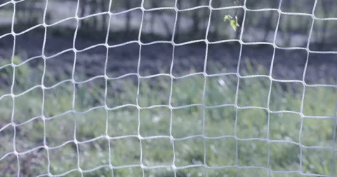 Soccer goal net close up Stock Footage 129974846