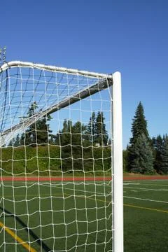 Soccer goal posts Stock Photos