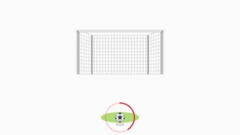 Soccer goal scoring animation sequence on white background Stockbeeldmateriaal 333519021