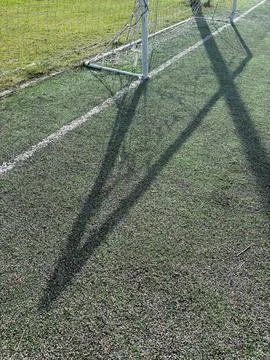 Soccer goal shadow pattern Stock Photos