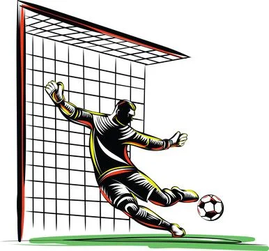 Soccer Goalkeeper Blocking Shot Stock Illustration