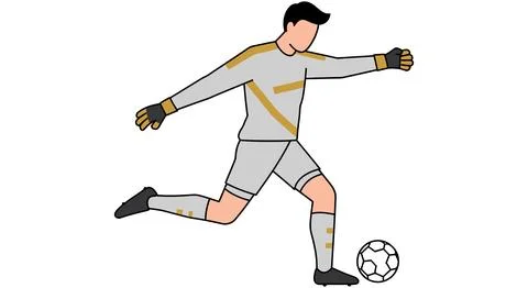 Soccer Goalkeeper Diving Save Action Stock Illustration