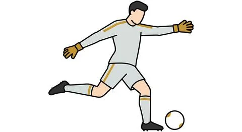 Soccer Goalkeeper Diving Save Action Stock Illustration